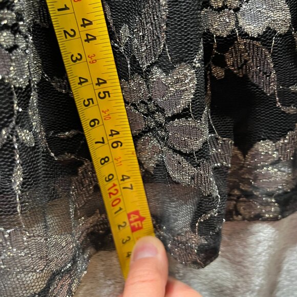 IGIGI Lace Dress Size 14/16 Maxi Black Floral Lined Made in USA - Picture 10 of 10